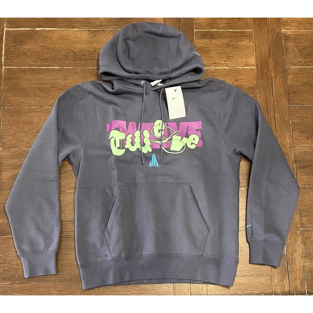 Nike Men's M Ja Twelve Basketball Hoodie FZ1038-573 Dark Raisin/Baltic Blue NWT